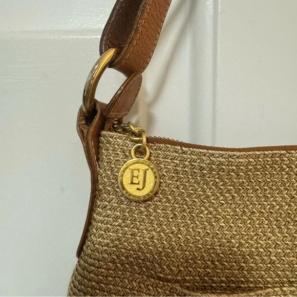 Eric Javits Woven Leather Straps Summer Shoulder  Bag - Picture 3 of 13